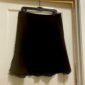 Ladies black skirt with lace lining